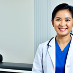 **

"A Malaysian doctor in a white coat, stethoscope around neck, smiling warmly in a bright clinic, fully clothed, appropriate attire, safe for work, perfect anatomy, natural proportions, professional medical photography, high quality, family-friendly."

**